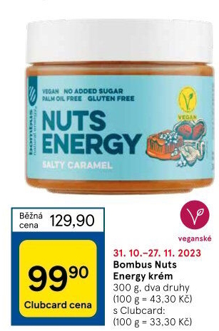 Arašídové máslo Nuts Energy Bombus
