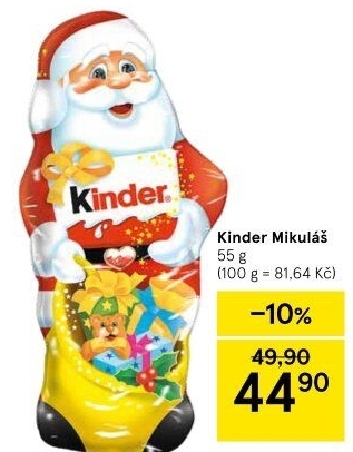 Čokoládový Mikuláš Kinder