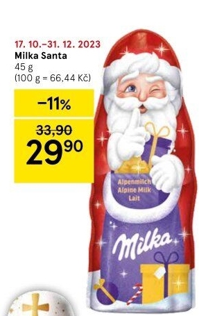 Čokoládový Santa Milka