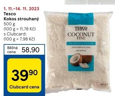 Kokos strouhaný Tesco