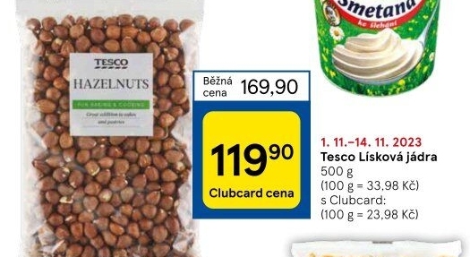 Lískové ořechy Tesco