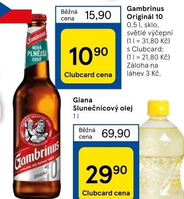 Pivo světlé výčepní Originál 10° Gambrinus
