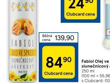Řepkový a slunečnicový olej ve spreji Fabio
