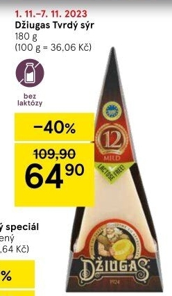 Sýr bez laktózy Džiugas