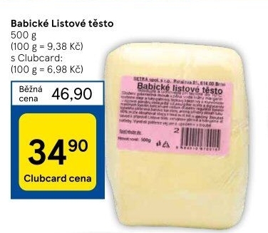 Těsto listové babické Šetra