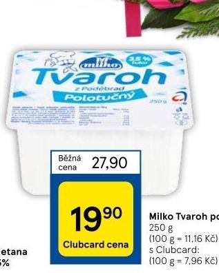 Tvaroh polotučný z Poděbrad Milko