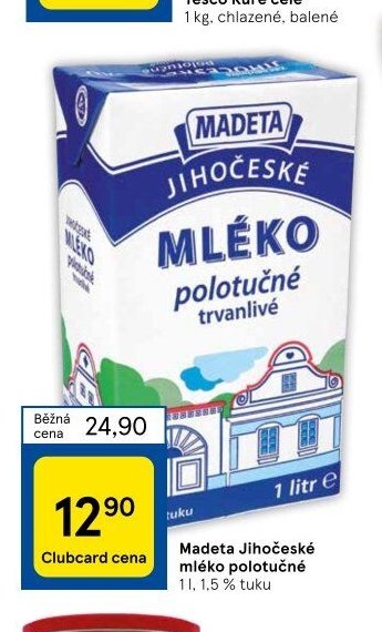 Madeta Jihočeské mléko polotučné