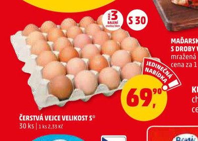 Čerstvá vejce velikost S