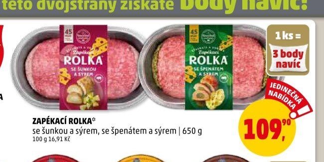 Zapékací rolka se šunkou a sýrem