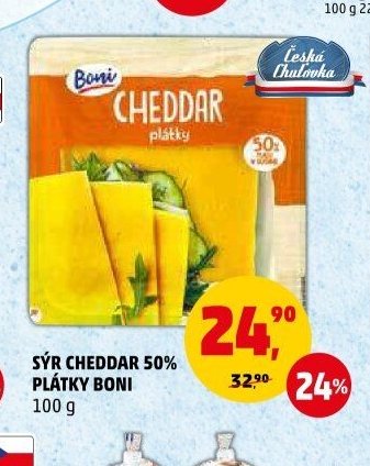 SÝR CHEDDAR 50% PLÁTKY BONI