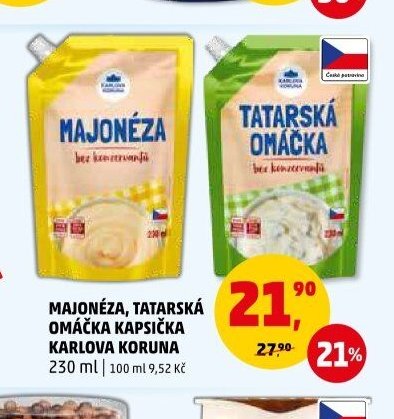 MAJONÉZA, TATARSKÁ OMÁČKA KARLOVA KORUNA