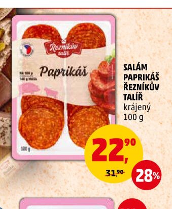 Salám paprikáš Řezníkův talíř krájený