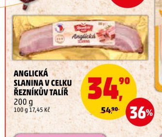 Anglická slanina v celku Řezníkův talíř