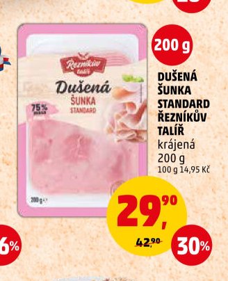 Dušená šunka standard Řezníkův talíř krájená