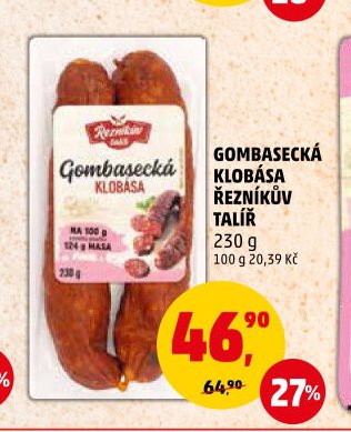 Gombasecká klobása Řezníkův talíř