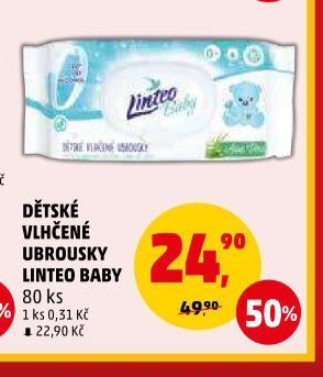 Dětské vlhčené ubrousky Linteo Baby 80 ks