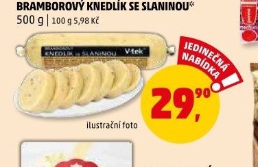 Bramborový knedlík se slaninou