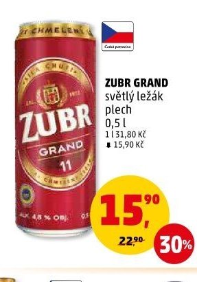 ZUBR GRAND světlý ležák