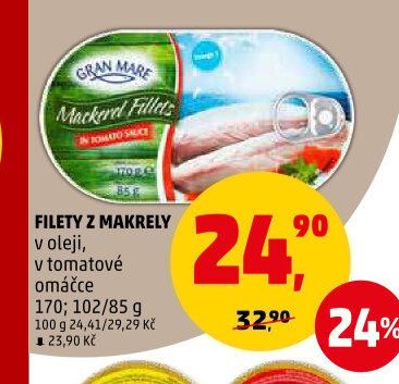 FILETY Z MAKRELY V TOMATOVÉ OMÁČCE