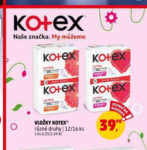 Vložky Kotex