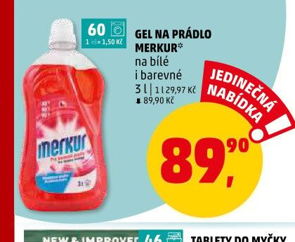 GEL NA PRÁDLO MERKUR na bílé i barevné