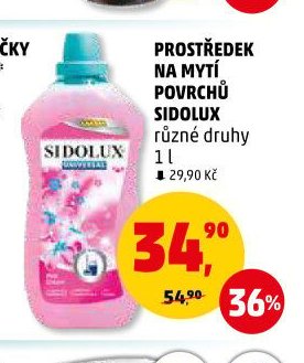 PROSTŘEDEK NA MYTÍ POVRCHŮ SIDOLUX různé druhy