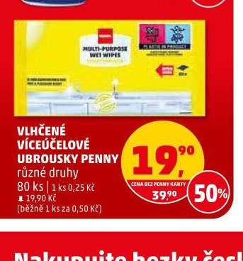 VLHČENÉ VÍCEÚČELOVÉ UBROUSKY PENNY