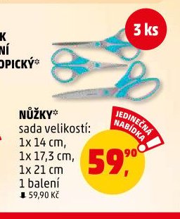 NŮŽKY sada velikostí