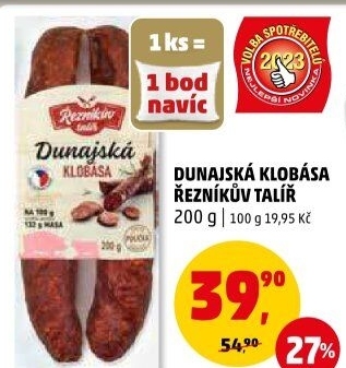 Dunajská klobása Řezníkův talíř