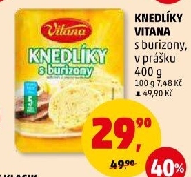 Knedlíky v prášku s burizony Vitana