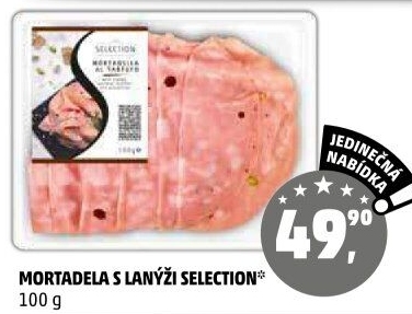 Salám Mortadella s lanýži Selection