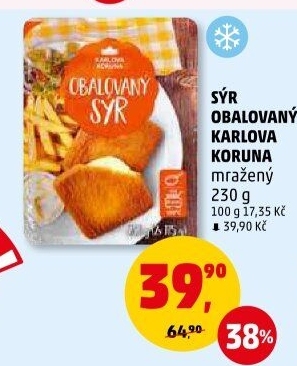 Sýr obalovaný mražený Karlova Koruna