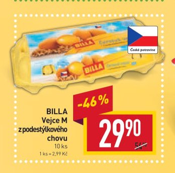 BILLA Vejce M z podestýlkového chovu