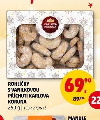 ROHLÍČKY S VANILKOVOU PŘÍCHUTÍ KARLOVA KORUNA