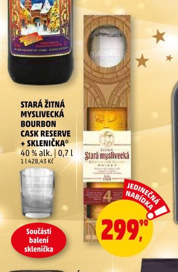 Stará žitná myslivecká bourbon cask reserve + sklenička