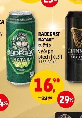 Radegast Ratar světlé výčepní plech