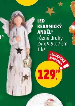 LED KERAMICKÝ ANDĚL