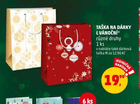 TAŠKA NA DÁRKY VÁNOČNÍ
