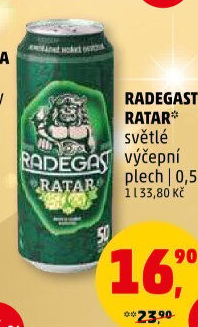 Pivo světlé výčepní Ratar Radegast