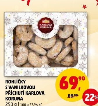 Rohlíčky vanilkové Karlova Koruna