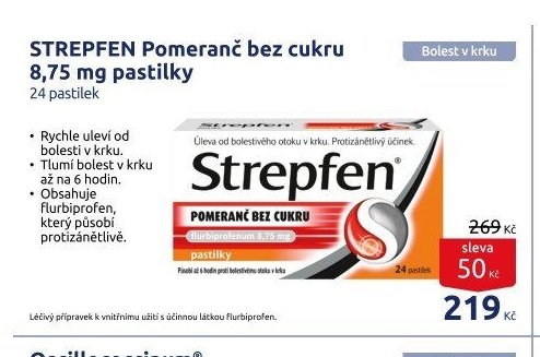STREPFEN Pomeranč bez cukru 8,75 mg pastilky