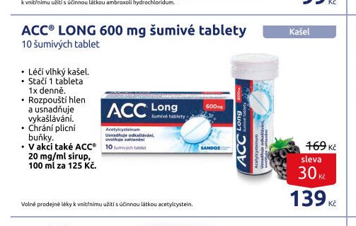 ACC® LONG 600 mg šumivé tablety 10 šumivých tablet
