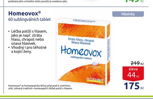 Homeovox® 60 sublingválních tablet