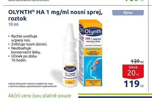 OLYNTH HA 1 mg/ml nosní sprej, roztok