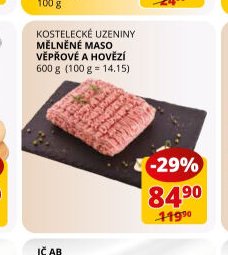Kostelecké uzeniny mleté maso vepřové a hovězí
