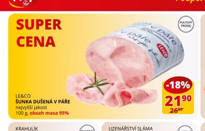 LE&CO ŠUNKA DUŠENÁ V PÁŘE 100 g