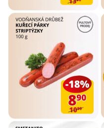 VODŇANSKÁ DRŮBEŽ KUŘECÍ PÁRKY STRIPTÝZKY 100 g