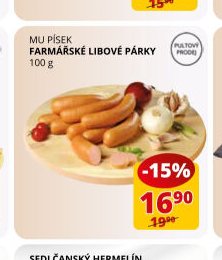 MU PÍSEK FARMÁŘSKÉ LIBOVÉ PÁRKY 100 g