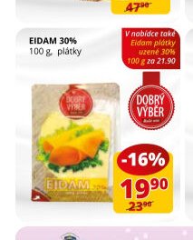 EIDAM 30% 100 g, plátky