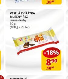 VESELÁ ZVÍŘÁTKA MLÉČNÝ ŘEZ 30 g